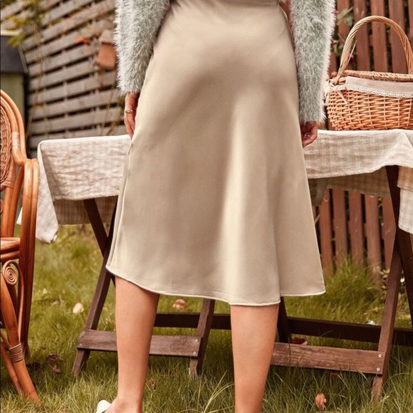 Solid Satin Skirt - Picture 6 of 9